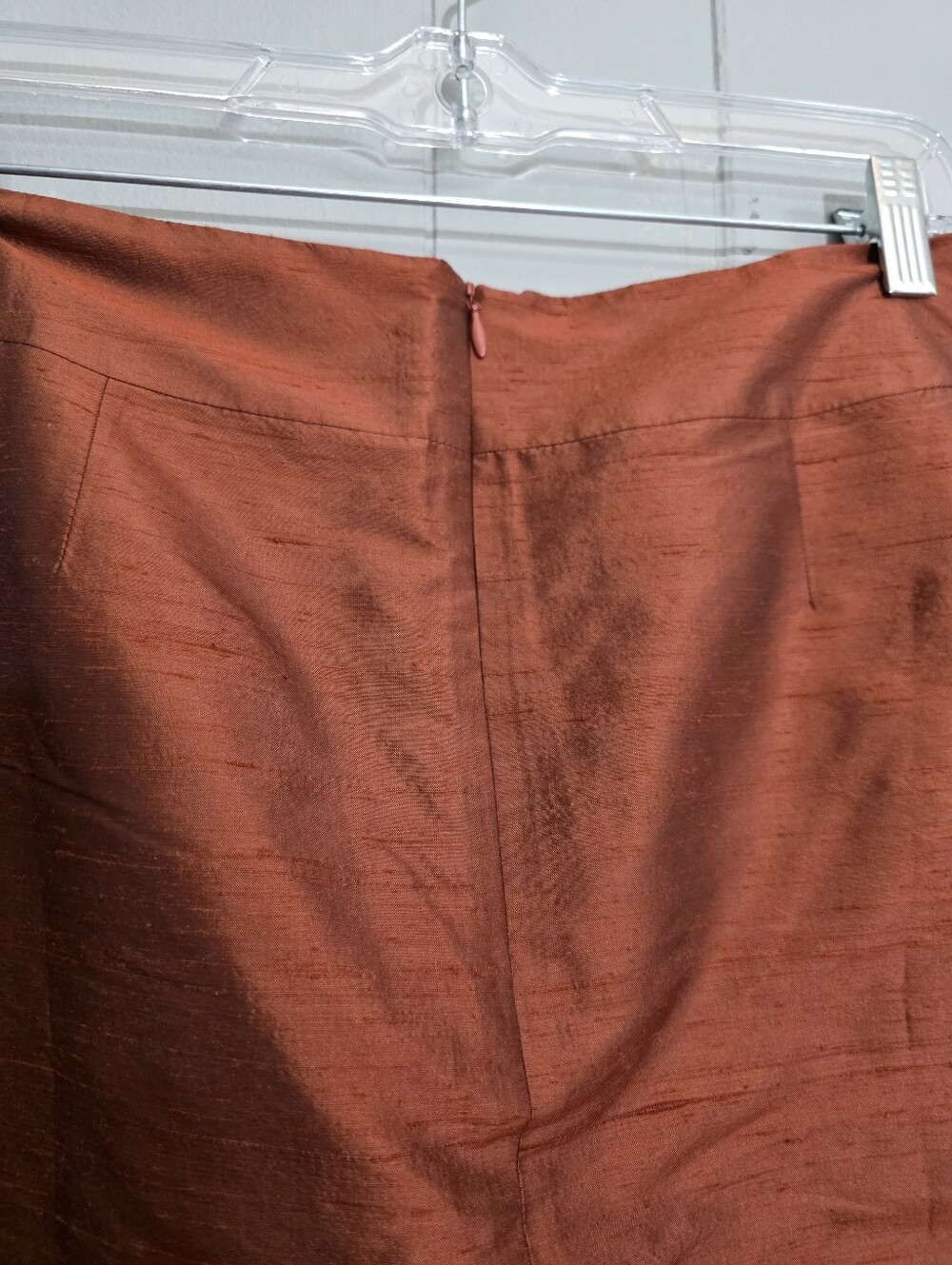 S. Oliver Women Rust Orange Crafted Silk Knee Length Skirt Size 38 - Picture 7 of 10